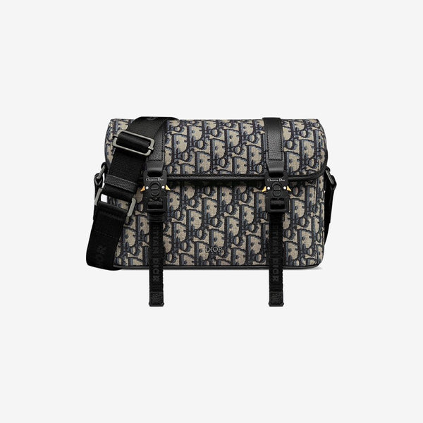 Sac Messenger à rabat Dior Hit The Road Noir et Beige
