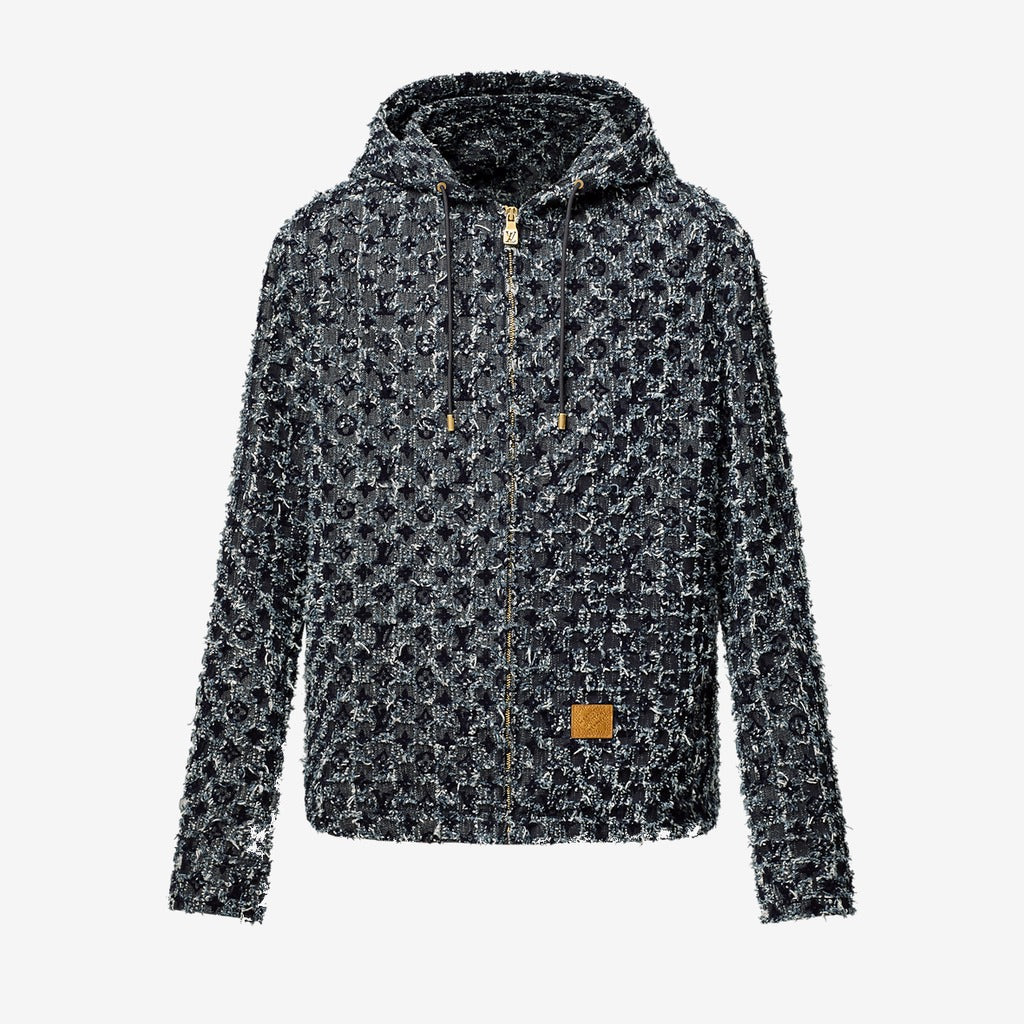 Sweat à capuche Monogram floqué en denim — Louis Vuitton