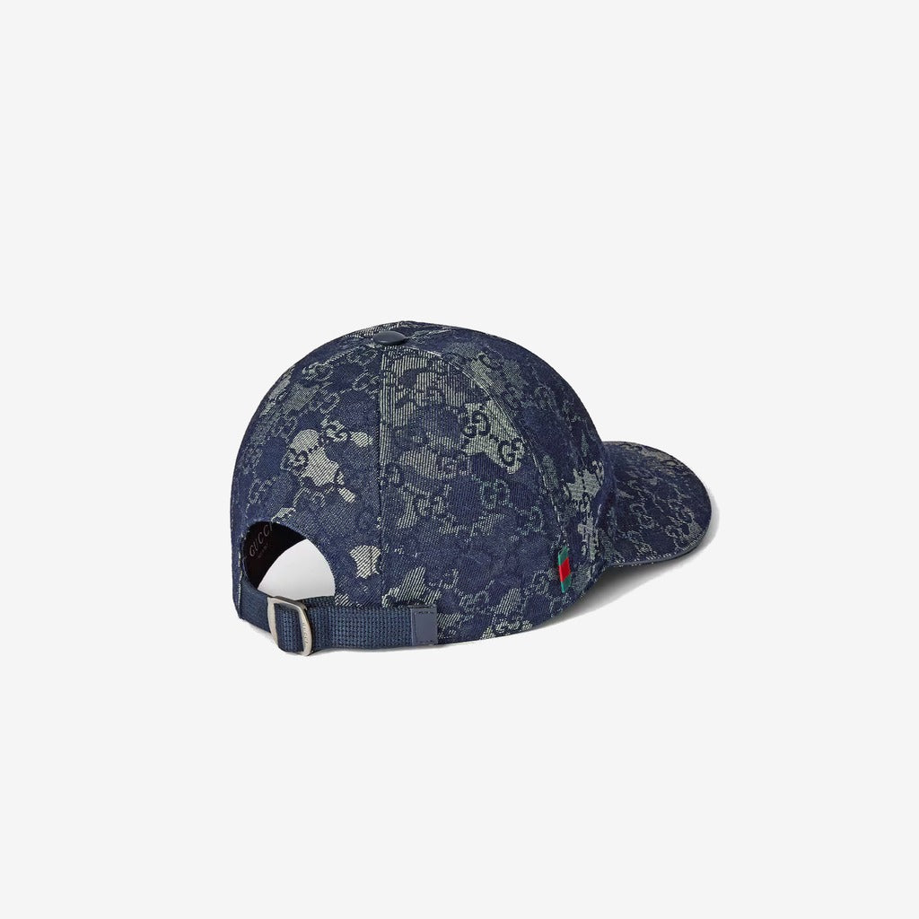 Casquette en denim GG avec détail bande Web