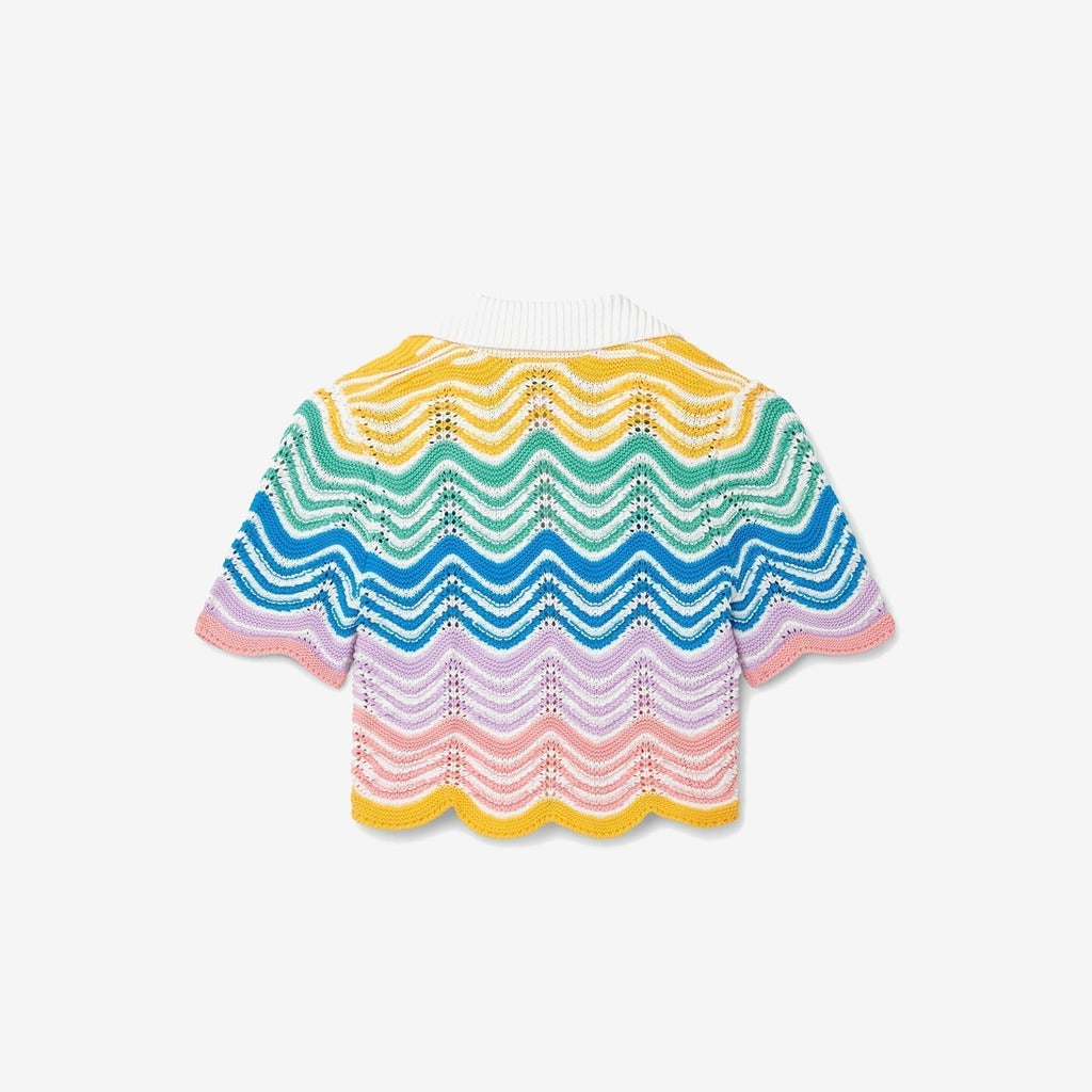 Gradient Wave Crochet Top