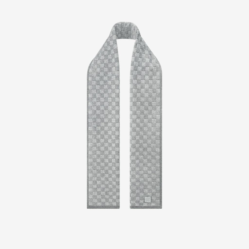 Bonnet et Écharpe Néo Petit Damier Gris