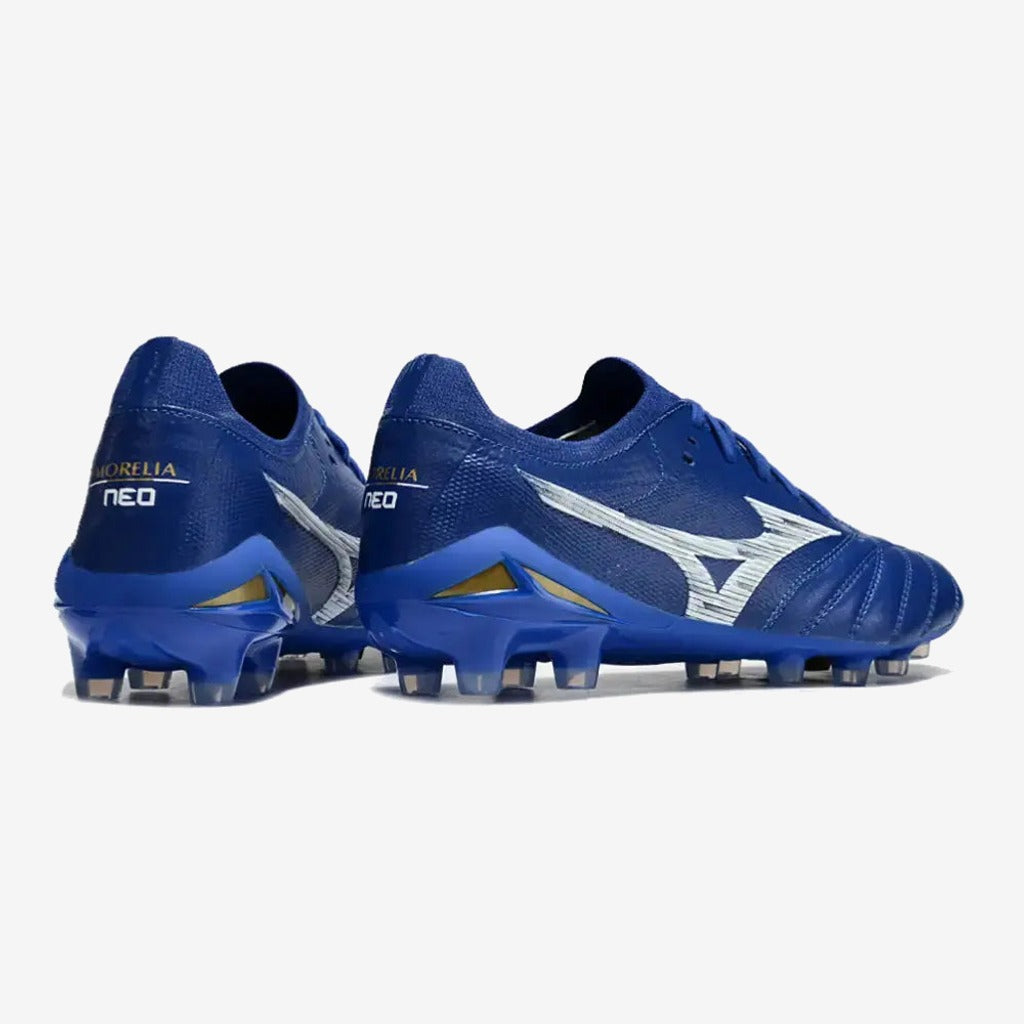 Morelia Neo 4 Elite FG/AG - Bleu/Blanc/Doré