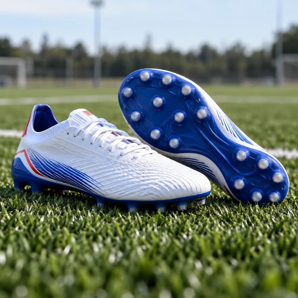 Illustration éditoriale : Quels crampons pour terrain synthétique ? Le guide complet