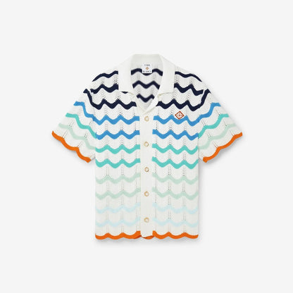 Gradient Wave Crochet Shirt — Casablanca