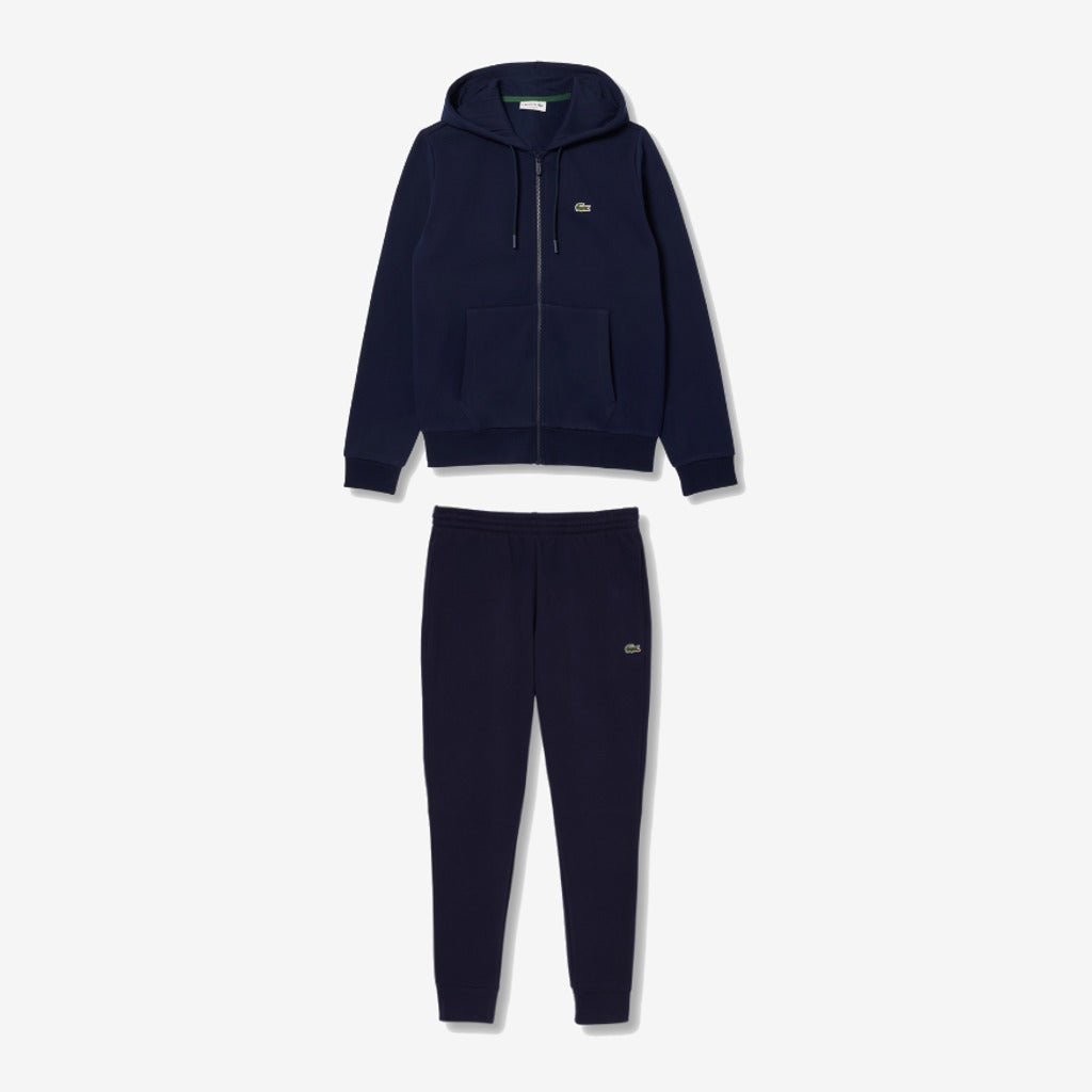 Ensemble Lacoste bleu marine foncé avec haut zippé à capuche et pantalon