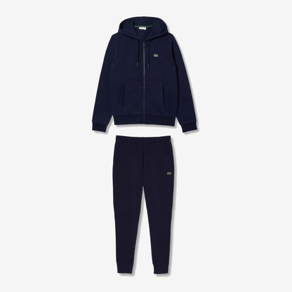 Ensemble Lacoste bleu marine foncé avec haut zippé à capuche et pantalon