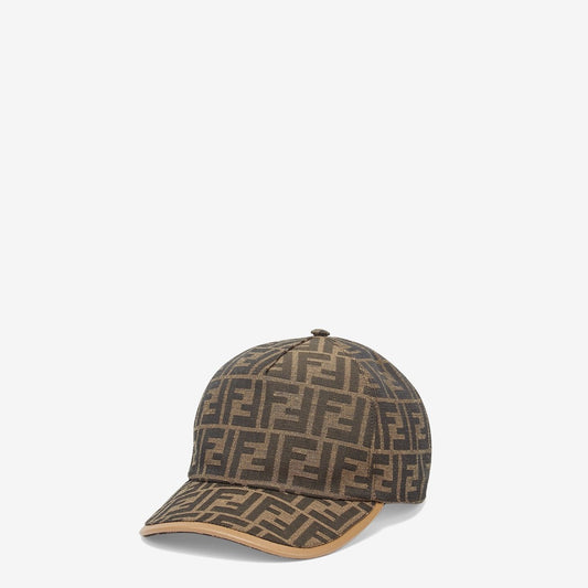 Casquette de baseball en tissu jacquard FF brun — Fendi