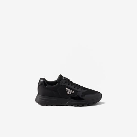 Basket Prada Noir en cuir brossé