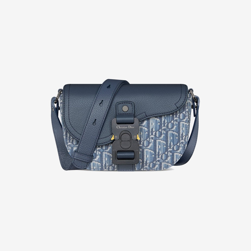 Mini sac Messenger à rabat Saddle Toile — Dior