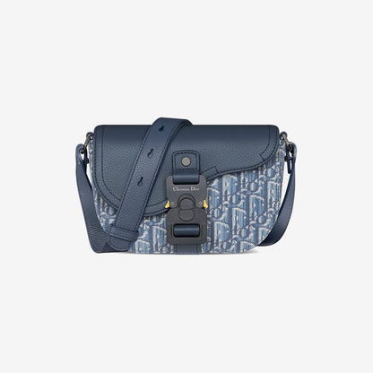 Mini sac Messenger à rabat Saddle Toile — Dior