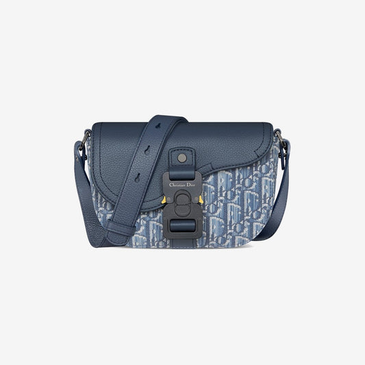 Mini sac Messenger à rabat Saddle Toile — Dior