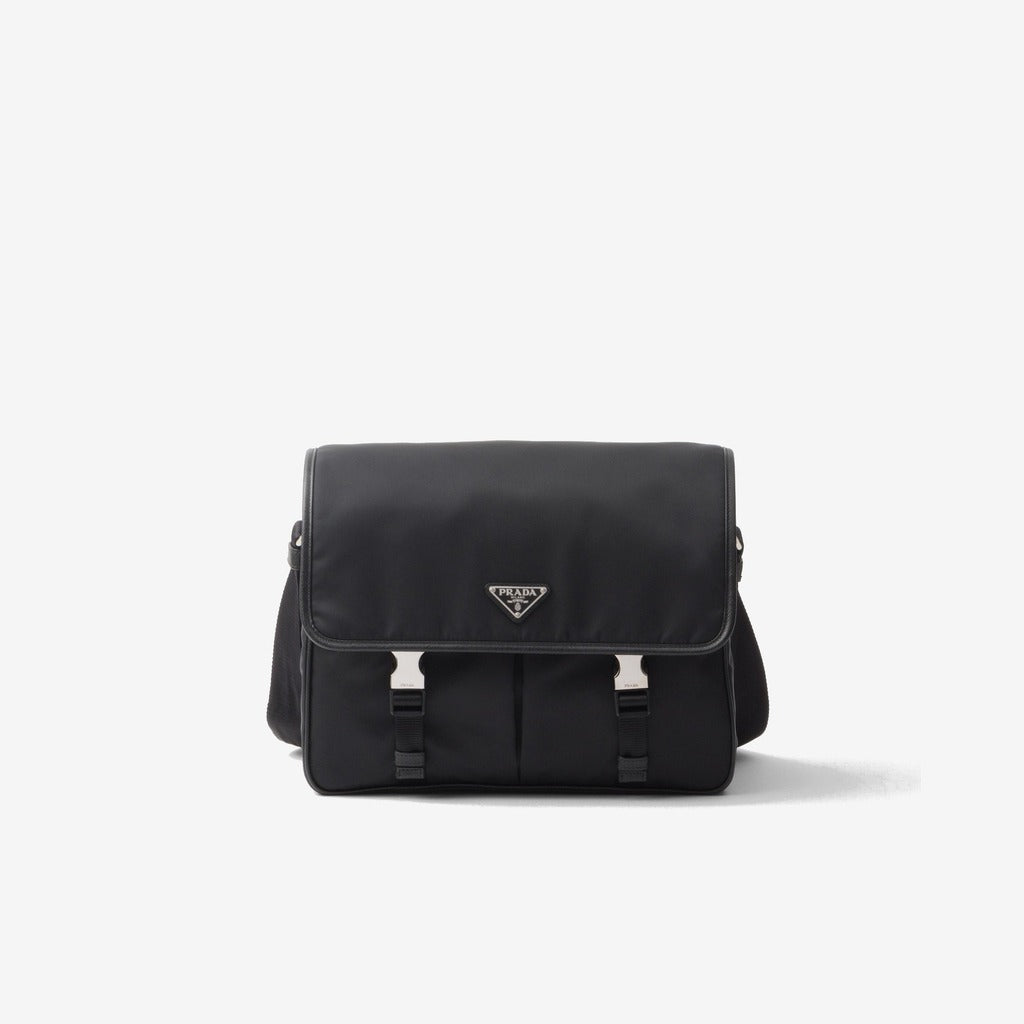 Sac porté épaule en Re-Nylon et cuir Saffiano — Prada