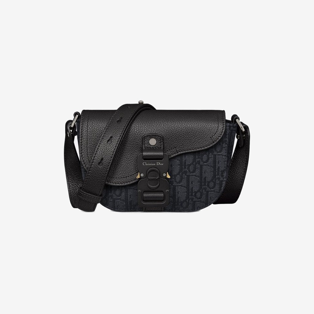 Mini sac Messenger à rabat Saddle Noir — Dior