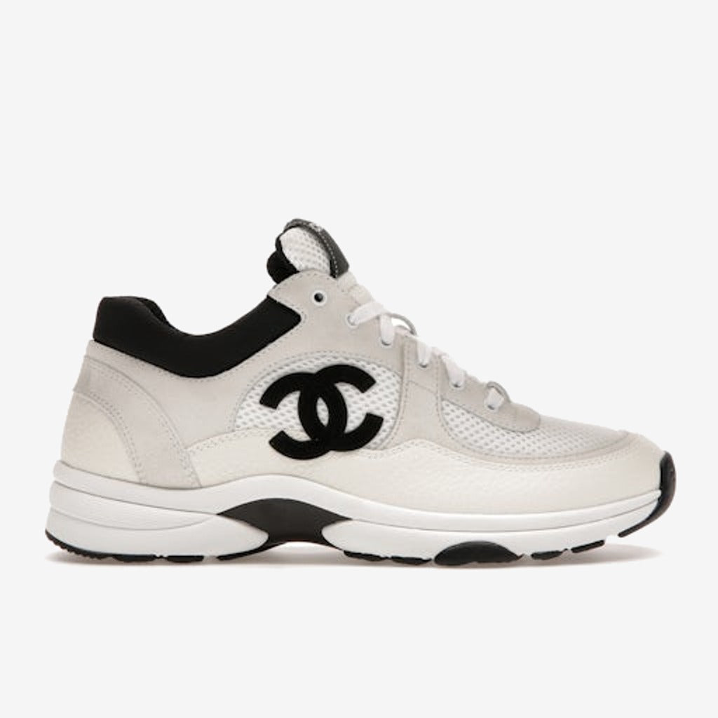Chanel Low daim blanc/noir
