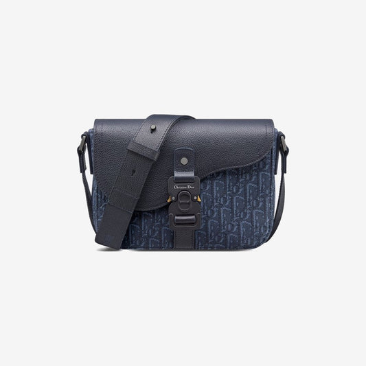 Sac Messenger à rabat Saddle Small bleu marine — Dior