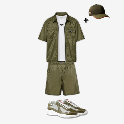 Outfit Pr°da Kaki + Casquette Offerte — Prada