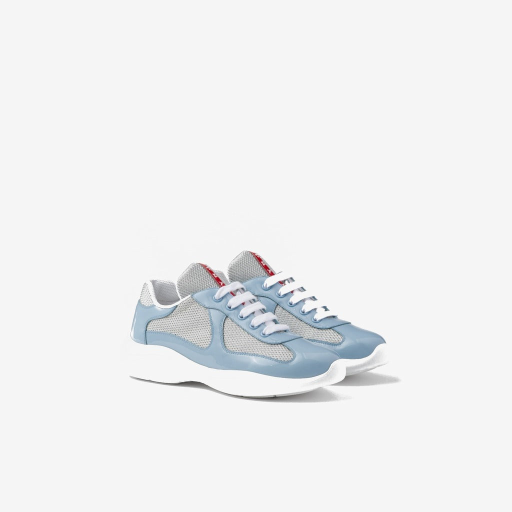 Baskets Prada America’s Cup en tissu Bike bleu ciel