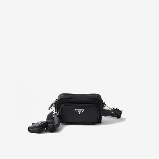 Sac porté épaule en Re-Nylon et cuir Saffiano — Prada