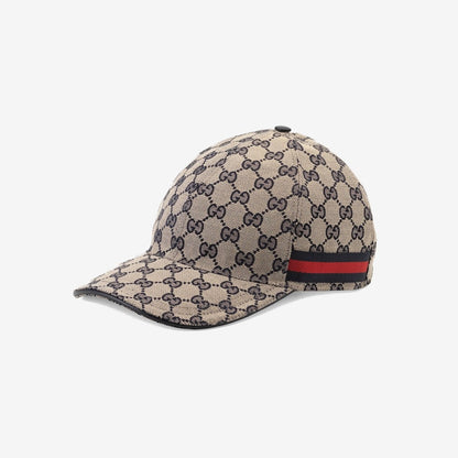 CASQUETTE EN TOILE ORIGINAL GG AVEC BANDE WEB — Gucci