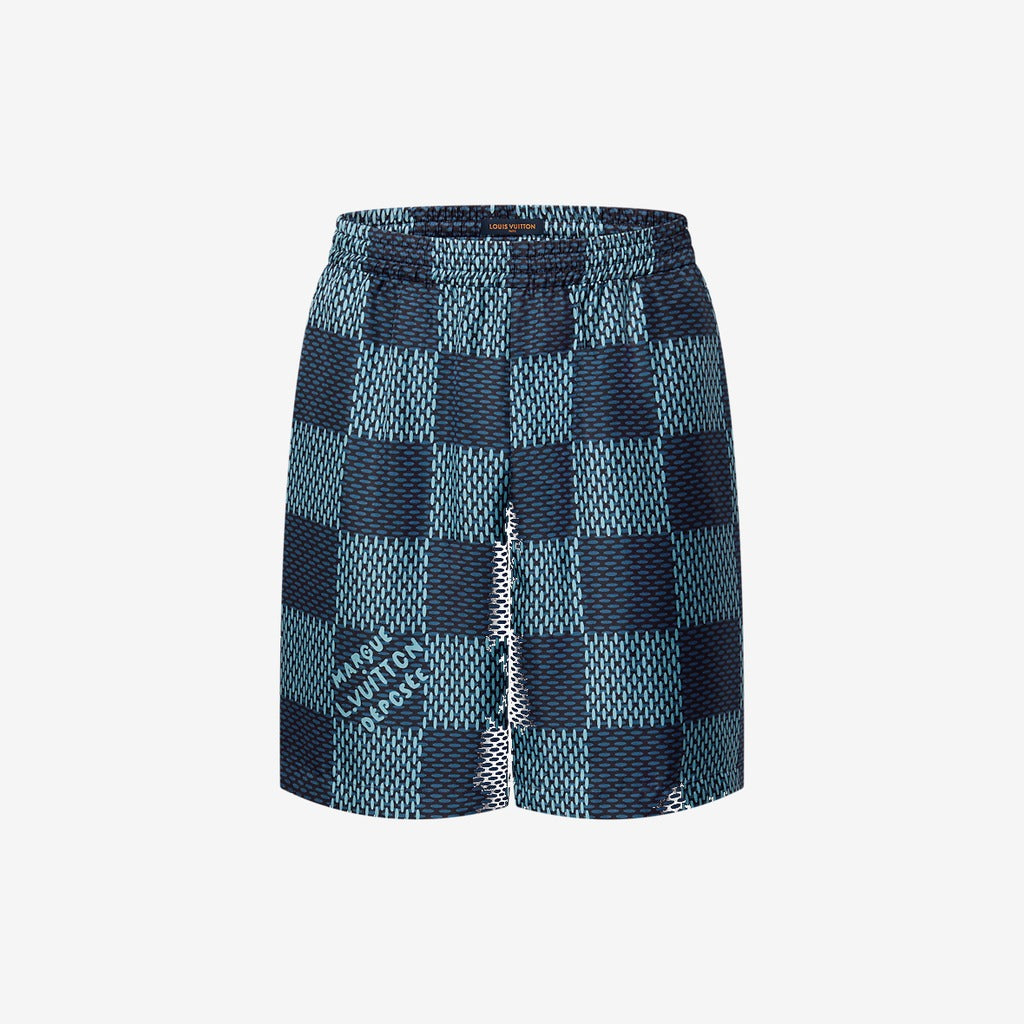Short Damier en soie
