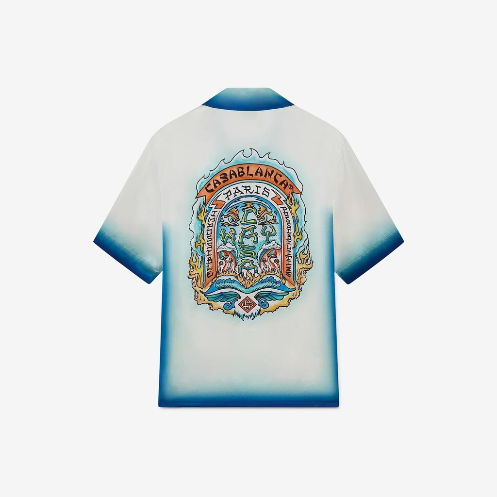 Casa Way Skate Short Sleeve Silk Shirt — Casablanca