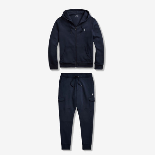 Ensemble survêtement Ralph Lauren bleu marine, haut zippé et pantalon à poches latérales