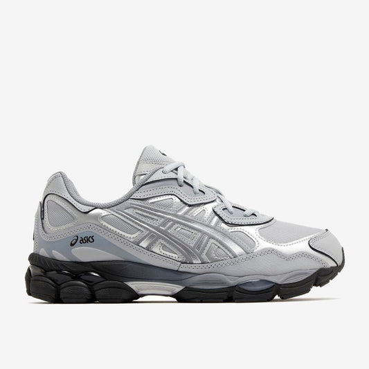 Asics Gel NYC Mid Grey Sheet Rock grise à semelle noire, vue de profil