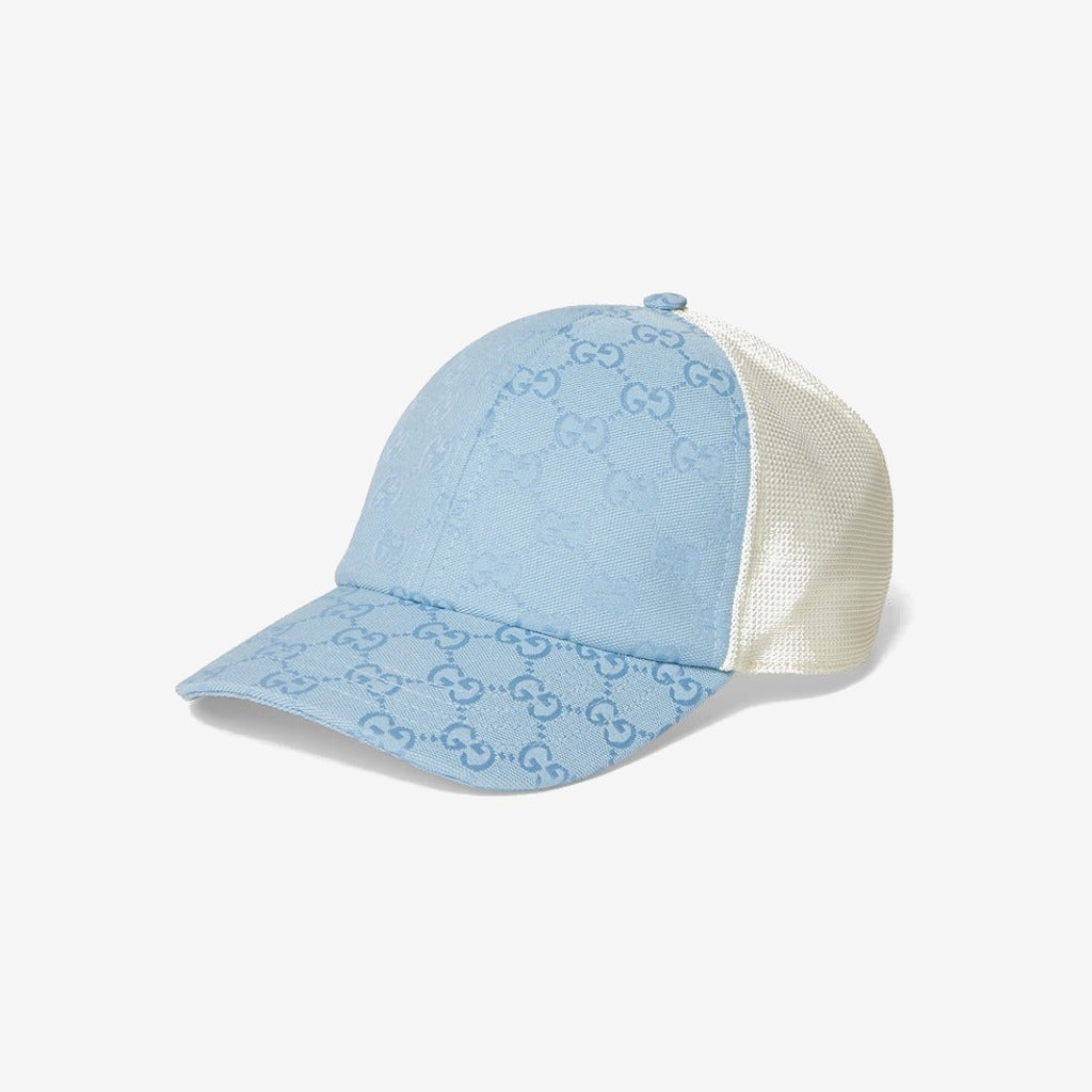 CASQUETTE EN TOILE ORIGINAL GG BLEU BLANC — Gucci