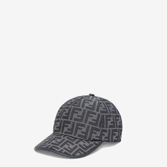Casquette de baseball en tissu jacquard FF bleu — Fendi