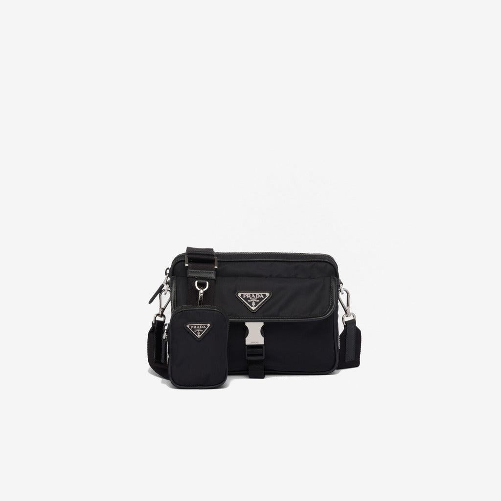Sac porté épaule en Re-Nylon et cuir Saffiano — Prada