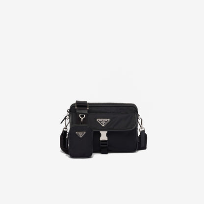 Sac porté épaule en Re-Nylon et cuir Saffiano — Prada