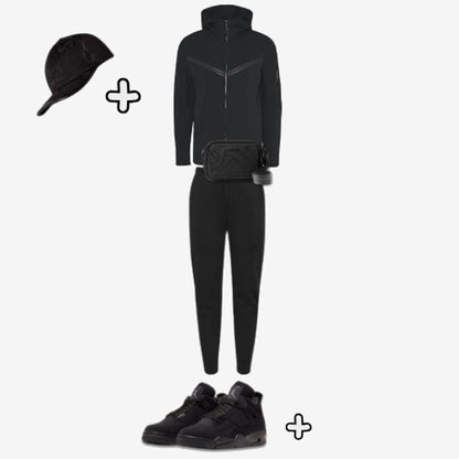 Outfit Tech Fleece Black + Casquette Offerte — Nike