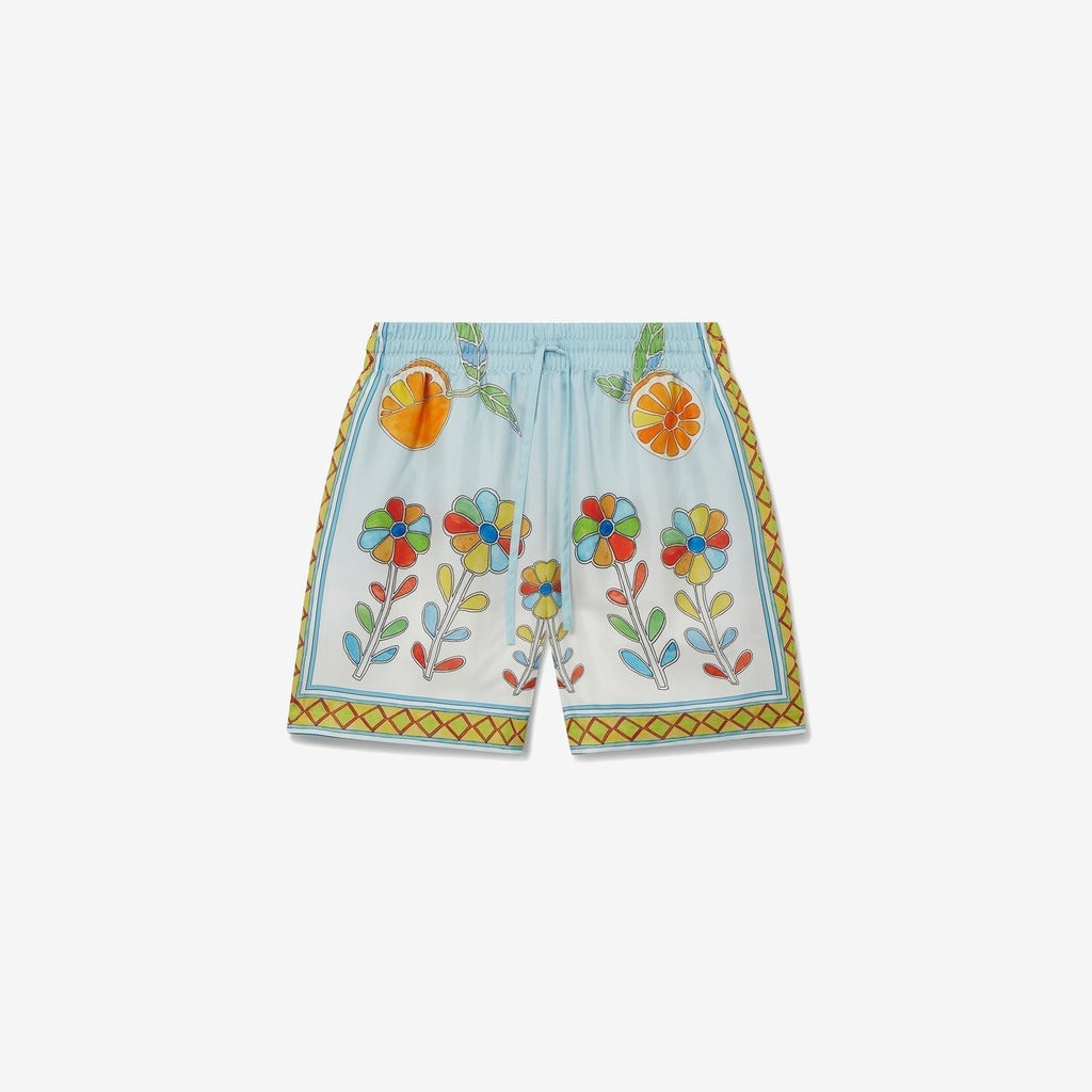 Yoruba Flowers Silk Shorts