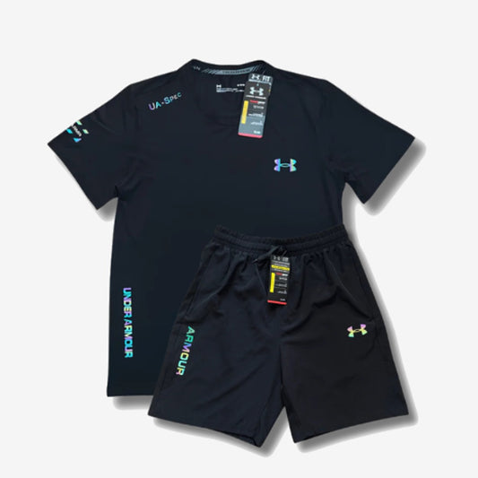 Ensemble short/t-shirt Under Fluo Noir — Under Armour