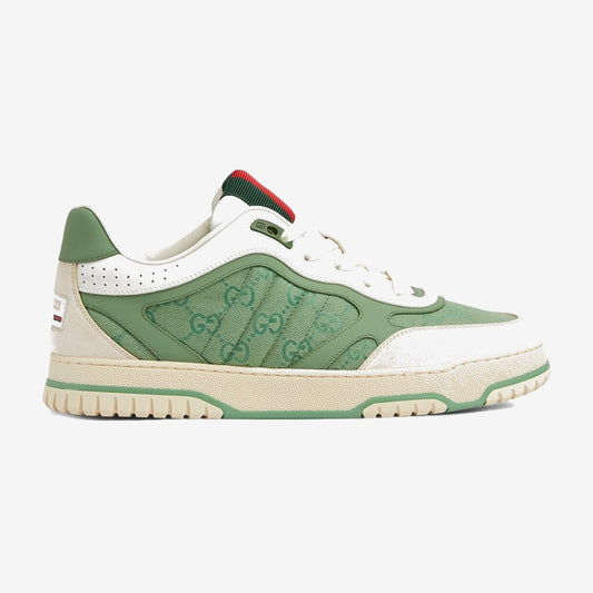 Gucci Re-Web verte et blanche à motif GG, vue de côté
