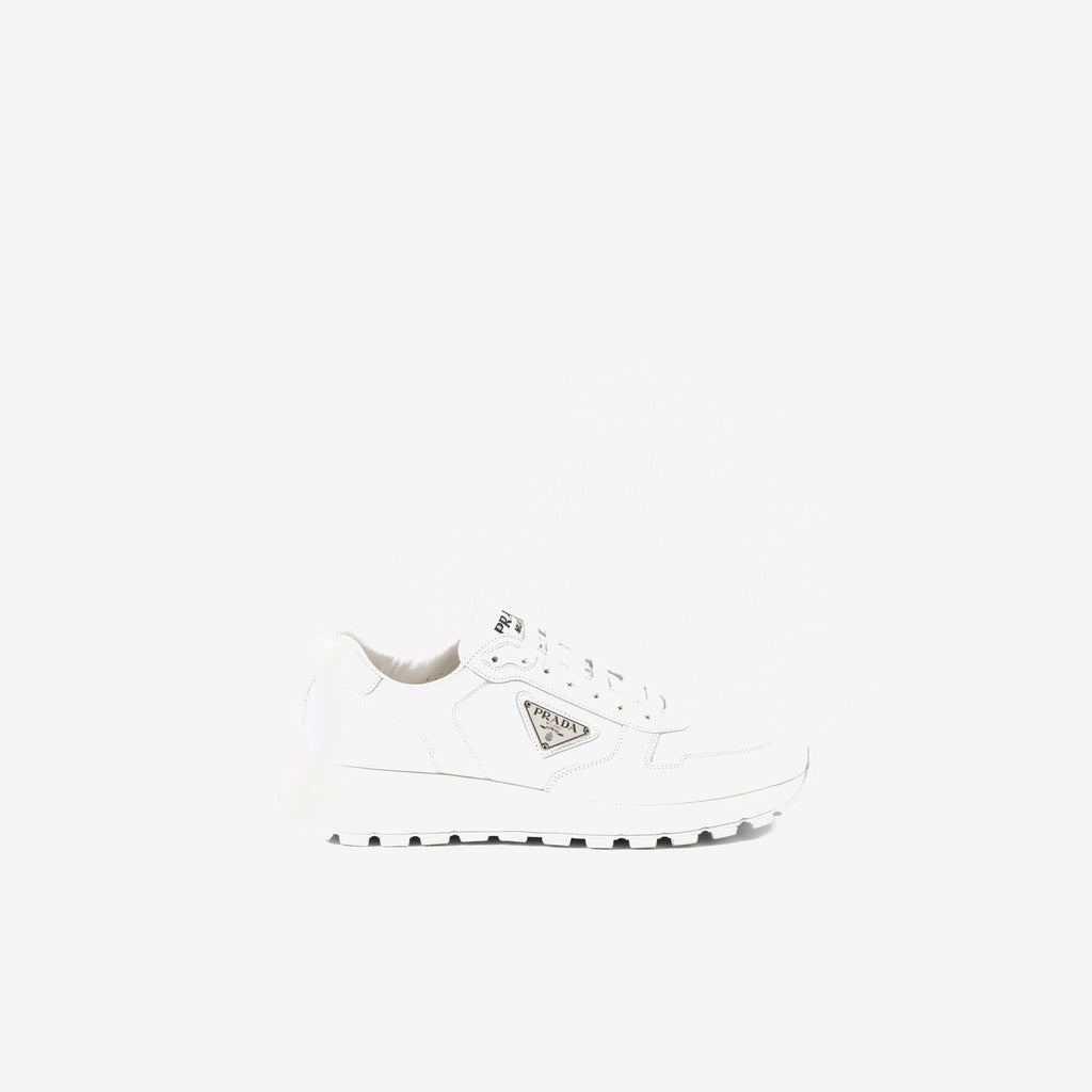Basket Prada Blanc en cuir brossé