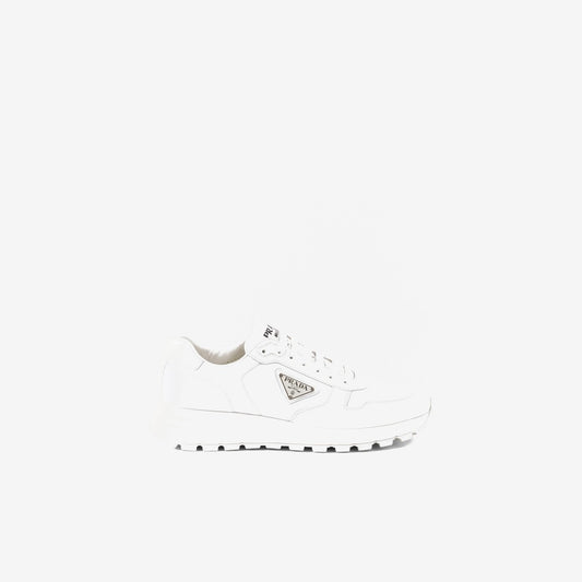 Basket Prada Blanc en cuir brossé
