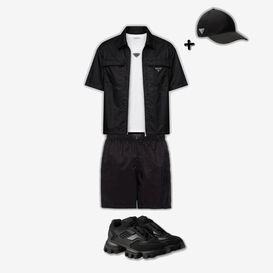 Outfit Pr°da Noir + Casquette Offerte — Prada