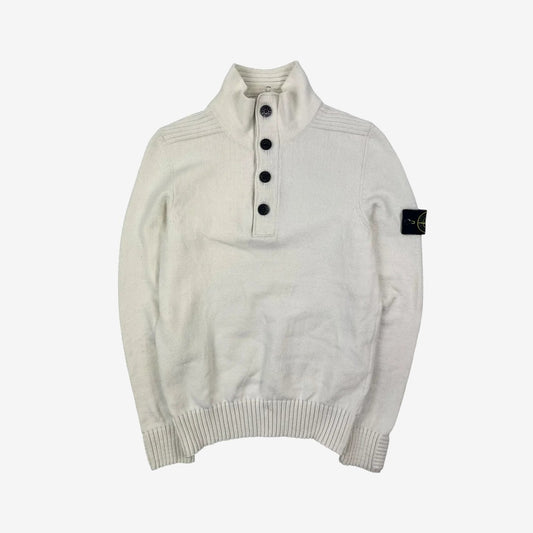 Stone Island pull half zip - Blanc