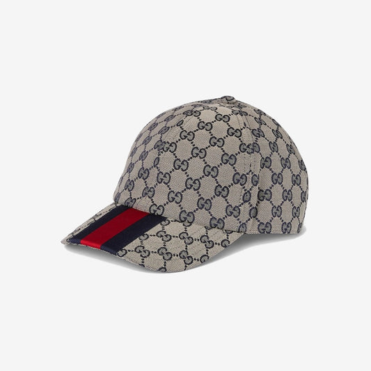 CASQUETTE DE BASE-BALL EN TOILE GG D'ORIGINE Beige BLEU — Gucci