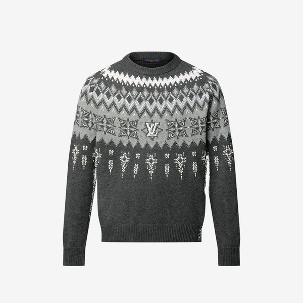Pull ornementé en laine et cachemire