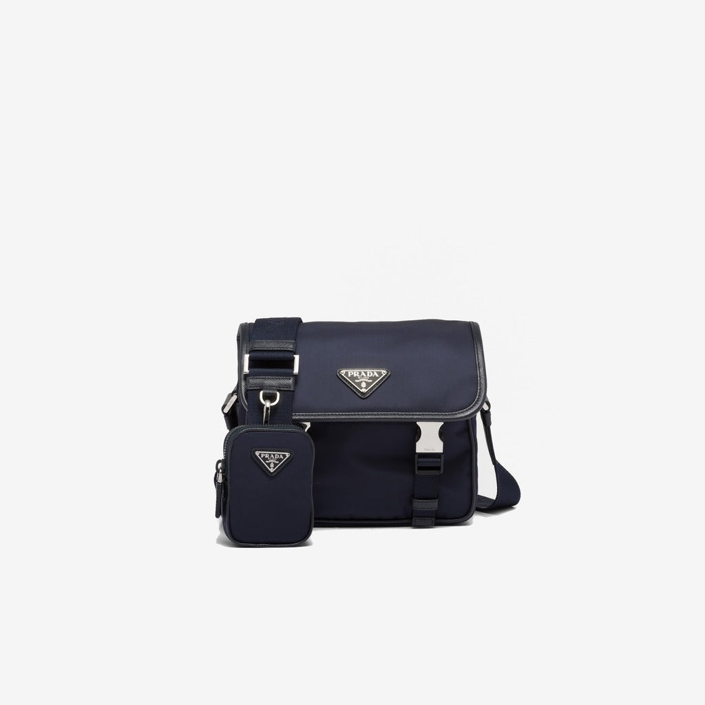 Sac porté épaule en Re-Nylon et cuir Saffiano — Prada