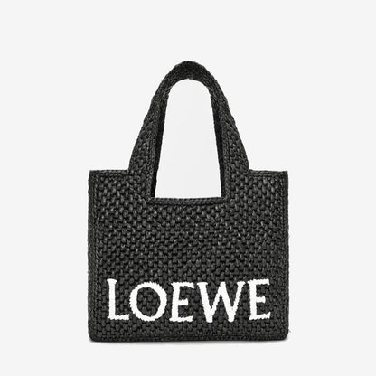 LOEWE - Petit  Font Tote en raphia Noir