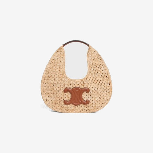 Céline - HOBO BAG IN Raffia and Calfskin