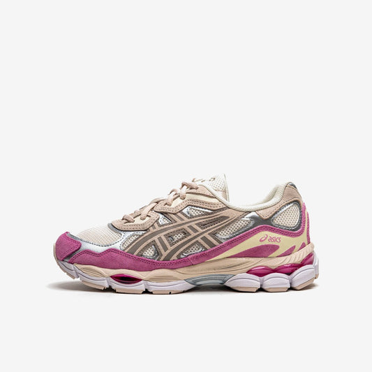 Asics Gel NYC Cream Mineral Beige Pink crème, beige et rose, vue de profil
