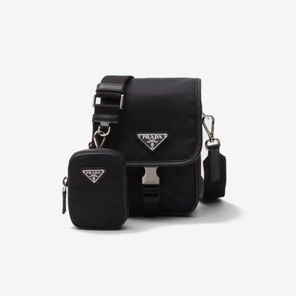 Sac porté épaule en Re-Nylon et cuir Saffiano — Prada