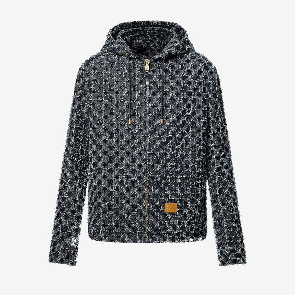 Sweat à capuche Monogram floqué en denim