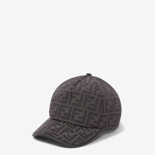 Casquette de baseball en tissu jacquard FF noir — Fendi