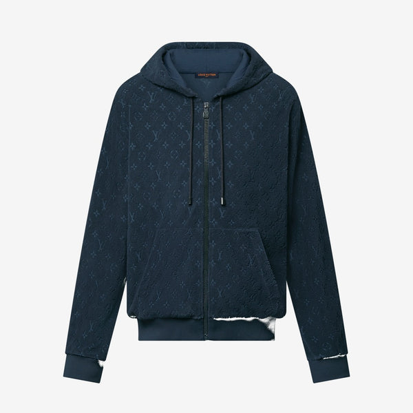 Sweat à capuche Monogram zippé en French Terry