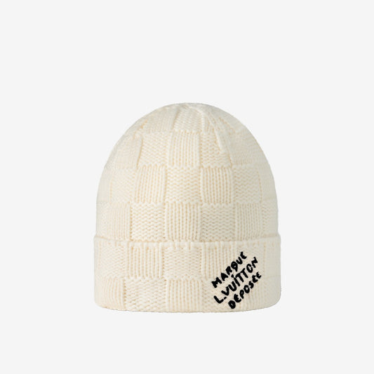 Bonnet et Écharpe Écharpe Damier Snug Crème — Louis Vuitton